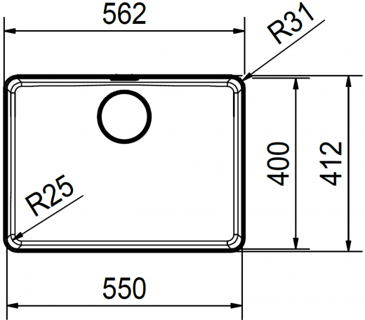 FRANKE Kchensple Mythos MYX 210-55 Einbausple Slimtop / Flchenbndig mit Siebkorb als Druckknopfventil