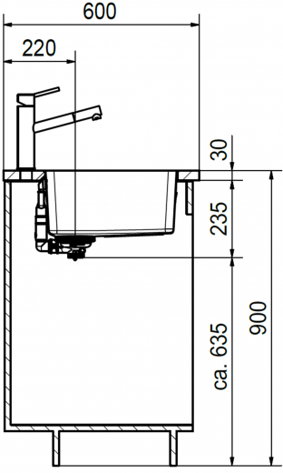 FRANKE Kchensple Mythos MYX 210-55 Einbausple Slimtop / Flchenbndig mit Siebkorb als Druckknopfventil