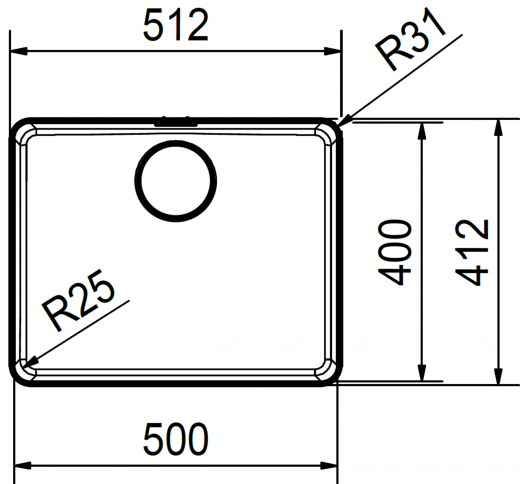 FRANKE Kchensple Mythos MYX 210-50 Einbausple Slimtop / Flchenbndig mit Siebkorb als Druckknopfventil