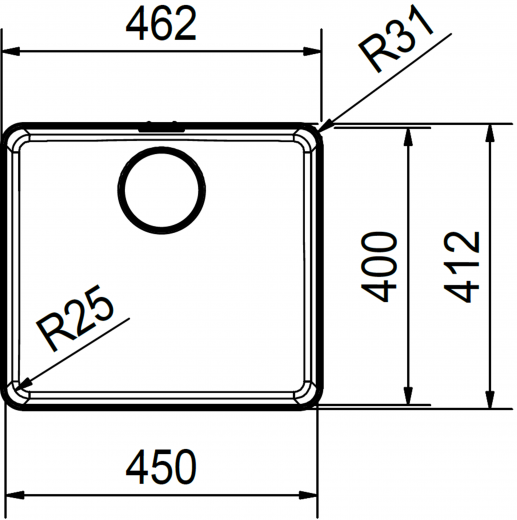 FRANKE Kchensple Mythos MYX 210-45 Einbausple Slimtop / Flchenbndig mit Siebkorb als Druckknopfventil