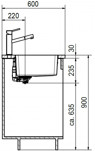 FRANKE Kchensple Mythos MYX 210-34 Einbausple Slimtop / Flchenbndig mit Siebkorb als Druckknopfventil