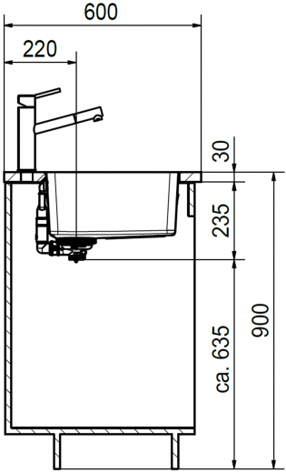 FRANKE Kchensple Mythos MYX 210-70 Einbausple Slimtop / Flchenbndig mit Siebkorb als Stopfenventil