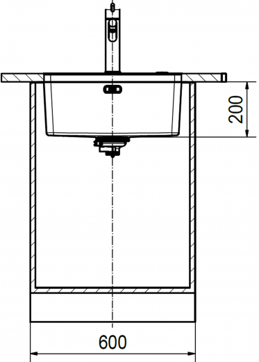 FRANKE Kchensple Mythos MYX 110-55 Unterbausple (Montage unter die Arbeitsplatte) mit Integralablauf und Siebkorb als Druckknopfventil