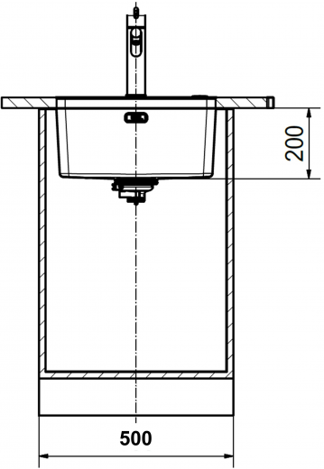 FRANKE Kchensple Mythos MYX 110-45 Unterbausple (Montage unter die Arbeitsplatte) mit Integralablauf und Siebkorb als Druckknopfventil