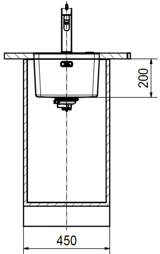 FRANKE Kchensple Mythos MYX 110-34 Unterbausple (Montage unter die Arbeitsplatte) mit Integralablauf und Siebkorb als Druckknopfventil