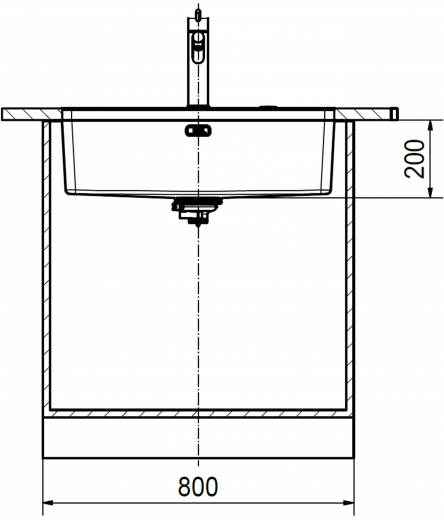 FRANKE Kchensple Mythos MYX 110-70 Unterbausple (Montage unter die Arbeitsplatte) mit Integralablauf und Siebkorb als Druckknopfventil