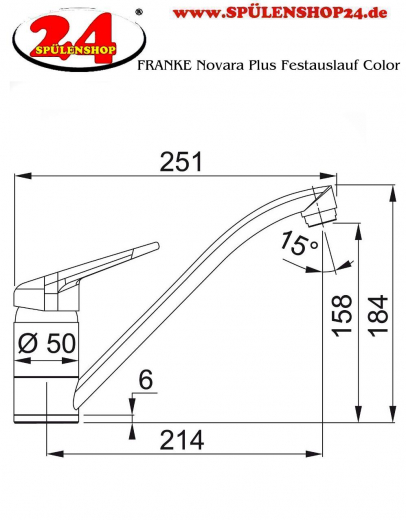 FRANKE Kchenarmatur Novara Plus Einhebelmischer Black Matt mit Festauslauf 360 schwenkbar Niederdruck