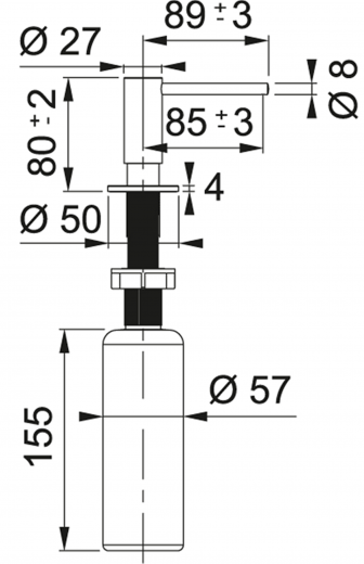 FRANKE Seifenspender Atlas Neo Copper (PVD) Splmittelspender / Dispenser mit Druckbettigung