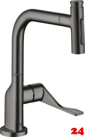 AXOR Kchenarmatur Citterio Select Brushed Black Chrome PVD Einhebelmischer 230 mit Ausziehbrause und Select-Knopf 2jet (39863340)