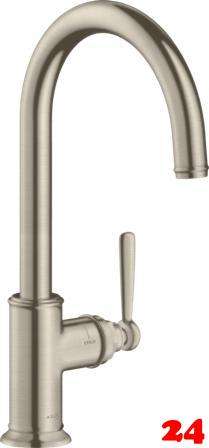 AXOR Kchenarmatur Montreux Brushed Nickel PVD Einhebelmischer 260 mit Festauslauf Schwenkbereich einstellbar (16580820)