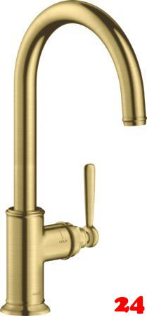 AXOR Kchenarmatur Montreux Brushed Brass PVD Einhebelmischer 260 mit Festauslauf Schwenkbereich einstellbar (16580950)