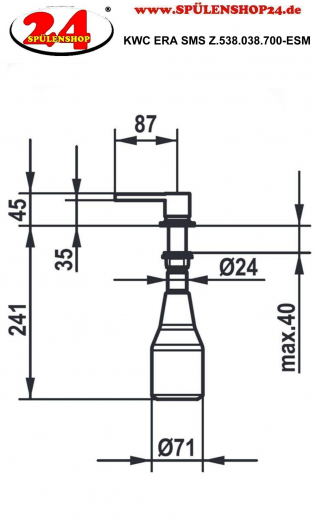 KWC Seifenspender Era Z.538.038.700 Splmittelspender / Dispenser Edelstahl