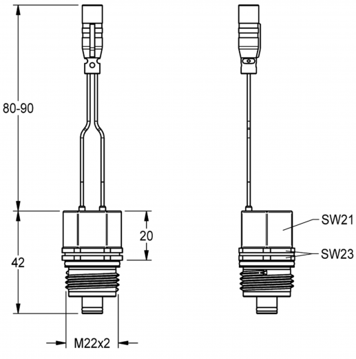 KWC PROFESSIONAL Bypass-Magnetventilkartusche ACXX9002 DN 5, bistabil, mit wasserdichtem Stecker und Sieb