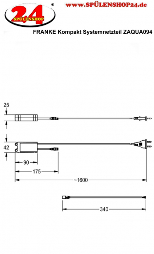 KWC PROFESSIONAL Kompakt Systemnetzteil ZAQUA094 zur Stromversorgung von AQUA 3000 open Armaturen fr die Armaturenebene AQUA 3000 open