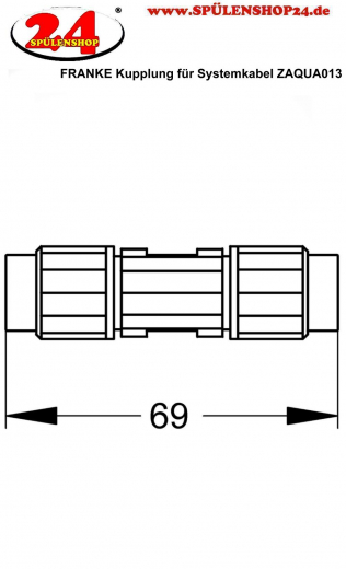 KWC PROFESSIONAL Kupplung fr Systemkabel ZAQUA013 fr AQUA 3000 open Systeme (Verpackungseinheit 5 Stck)