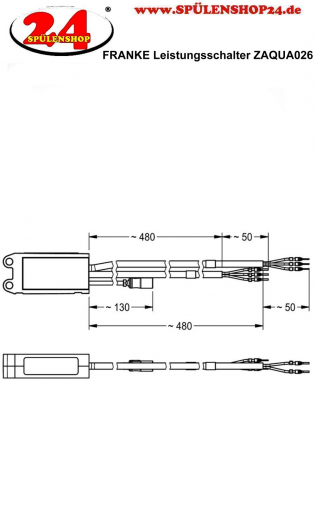 KWC PROFESSIONAL Leistungsschalter fr Elektronikmodul ZAQUA026 Zur Einbindung in AQUA 3000 open