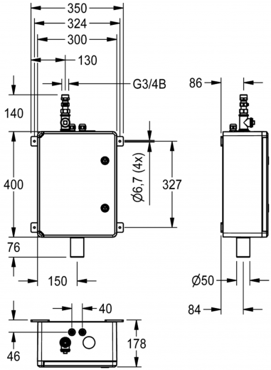 KWC PROFESSIONAL Strangsplmodul fr 1 Wasserleitung A3OP0003 Zur Einbindung in AQUA 3000 open