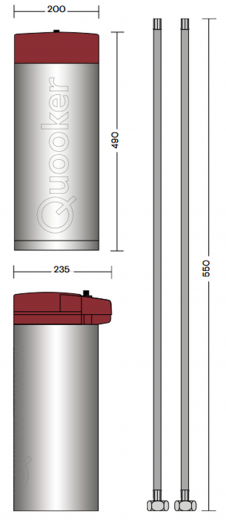 {LAGER} QUOOKER FRONT Schwarz COMBI B mit CUBE 2 *Der Wasserhahn, der alles kann! (22FRONTBLKCUBE)