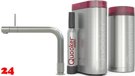 {LAGER} QUOOKER FRONT Edelstahl COMBI (+) B mit CUBE 2 *Der Wasserhahn, der alles kann! (22+FRONTRVSCUBE)