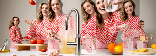 {LAGER} QUOOKER FRONT Edelstahl COMBI (+) B mit CUBE 2 *Der Wasserhahn, der alles kann! (22+FRONTRVSCUBE)