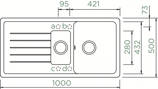 x SCHOCK Kchensple Toledo D-150 Cristadur Nano-Granitsple / Einbausple mit Drehexcenter