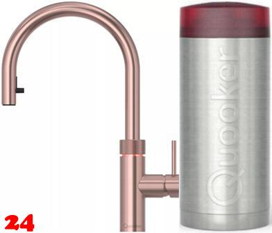 {LAGER} QUOOKER FLEX Combi B Einhebelmischer Zugauslauf Kupfer Rose' & 100C Armatur Kochendwasserhahn (22XRCO)