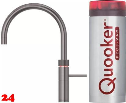 {LAGER} QUOOKER FUSION Round VAQ PRO3 Einhebelmischer Gunmetal PVD & 100C Armatur Kochendwasserhahn (3FRGME)