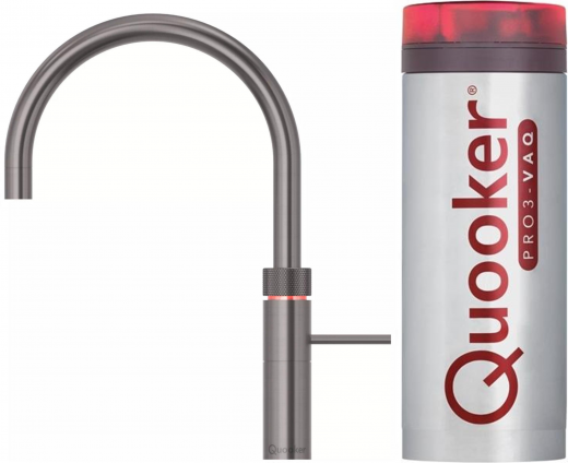 {LAGER} QUOOKER FUSION Round VAQ PRO3 Einhebelmischer Gunmetal PVD & 100C Armatur Kochendwasserhahn (3FRGME)