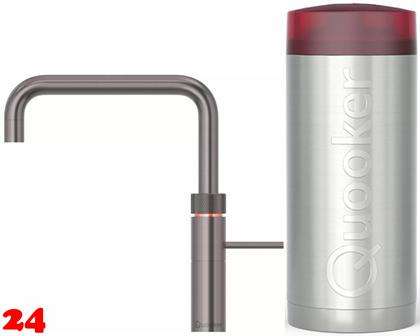 {LAGER} QUOOKER FUSION Square Combi (+) B Einhebelmischer Gunmetal PVD & 100C Armatur Kochendwasserhahn (22+FSGME)