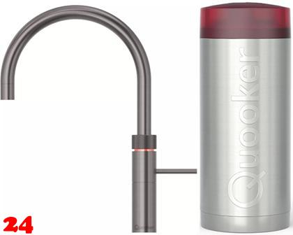 {LAGER} QUOOKER FUSION Round Combi (+) B Einhebelmischer Gunmetal PVD & 100C Armatur Kochendwasserhahn (22+FRGME)