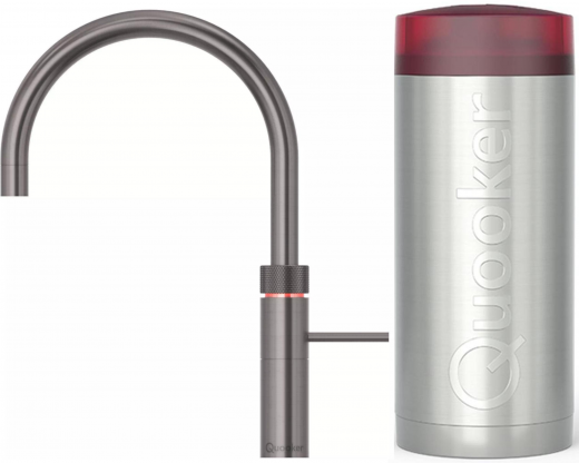 {LAGER} QUOOKER FUSION Round Combi (+) B Einhebelmischer Gunmetal PVD & 100C Armatur Kochendwasserhahn (22+FRGME)