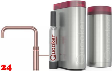 QUOOKER FUSION Square Kupfer Rose' PVD COMBI B mit CUBE 2 *Der Wasserhahn, der alles kann! (22FSRCOCUBE)