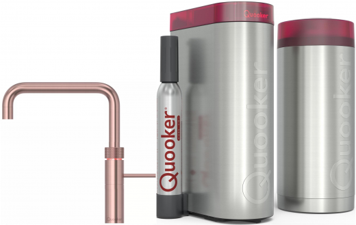 QUOOKER FUSION Square Kupfer Rose' PVD COMBI B mit CUBE 2 *Der Wasserhahn, der alles kann! (22FSRCOCUBE)