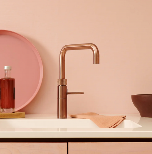 QUOOKER FUSION Square Kupfer Rose' PVD COMBI B mit CUBE 2 *Der Wasserhahn, der alles kann! (22FSRCOCUBE)