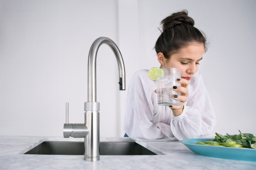 QUOOKER FUSION Square Kupfer Rose' PVD COMBI B mit CUBE 2 *Der Wasserhahn, der alles kann! (22FSRCOCUBE)