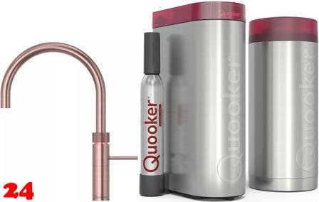 QUOOKER FUSION Round Kupfer Rose' PVD COMBI B mit CUBE 2 *Der Wasserhahn, der alles kann! (22FRRCOCUBE)