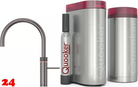 {LAGER} QUOOKER FUSION Round Gunmetal PVD COMBI (+) B mit CUBE 2 *Der Wasserhahn, der alles kann! (22+FRGMECUBE)