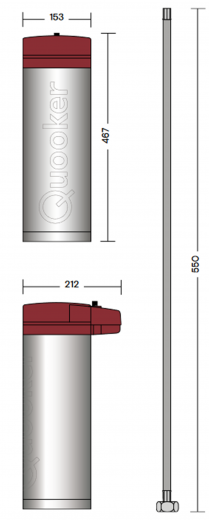 QUOOKER PRO3 VAQ EQ B Reservoir 3 Liter zum Anschluss an Kalt- und Warmwasserleitung (NUR Reservoir)