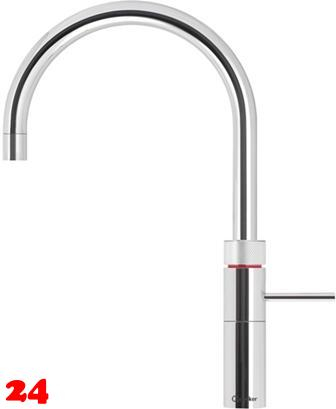 QUOOKER FUSION Round Festauslauf Chrom Kchenarmatur mit 5 in 1 Funktion und elektronischer Steuerung (FRCHR) {NUR Armatur}