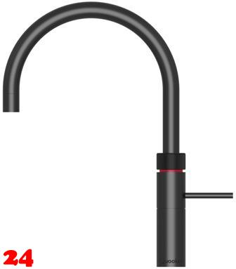 QUOOKER FUSION Round Festauslauf Schwarz PVD Kchenarmatur mit 5 in 1 Funktion und elektronischer Steuerung (FRBLK) {NUR Armatur}