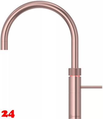 QUOOKER FUSION Round Festauslauf Kupfer Rose' PVD Kchenarmatur mit 5 in 1 Funktion und elektronischer Steuerung (FRRCO) {NUR Armatur}