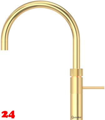 QUOOKER FUSION Round Festauslauf Gold Edition Kchenarmatur mit 5 in 1 Funktion und elektronischer Steuerung (FRGLD) {NUR Armatur}