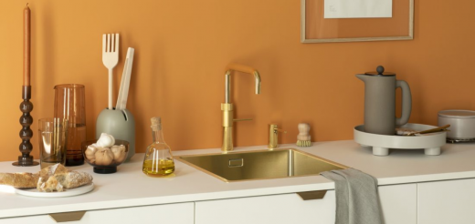 QUOOKER FUSION Square Festauslauf Gold Edition Kchenarmatur mit 5 in 1 Funktion und elektronischer Steuerung (FSGLD) {NUR Armatur}