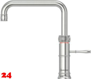 QUOOKER CLASSIC FUSION Square Festauslauf Voll Edelstahl Kchenarmatur mit 5 in 1 Funktion und elektronischer Steuerung Nostalgieoptik (CFSRVS) {NUR Armatur}