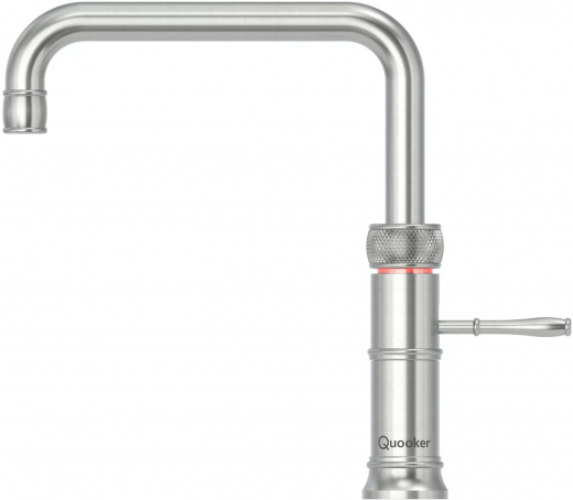 QUOOKER CLASSIC FUSION Square Festauslauf Voll Edelstahl Kchenarmatur mit 5 in 1 Funktion und elektronischer Steuerung Nostalgieoptik (CFSRVS) {NUR Armatur}