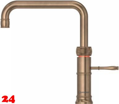 QUOOKER CLASSIC FUSION Square Festauslauf Messing Patina Kchenarmatur mit 5 in 1 Funktion und elektronischer Steuerung Nostalgieoptik (CFSPTN) {NUR Armatur}