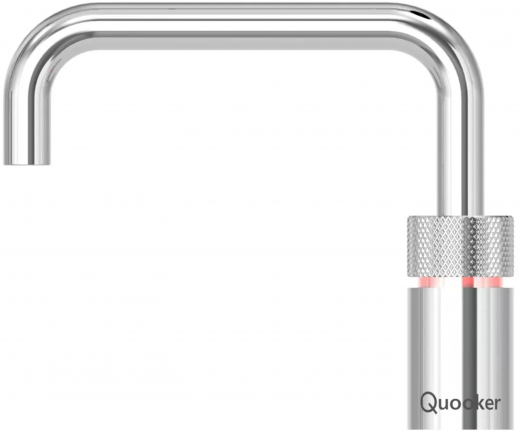 QUOOKER NORDIC Square Festauslauf Chrom Single Tap mit 3 in 1 Funktion und elektronischer Steuerung (NSCHR) {NUR Armatur}