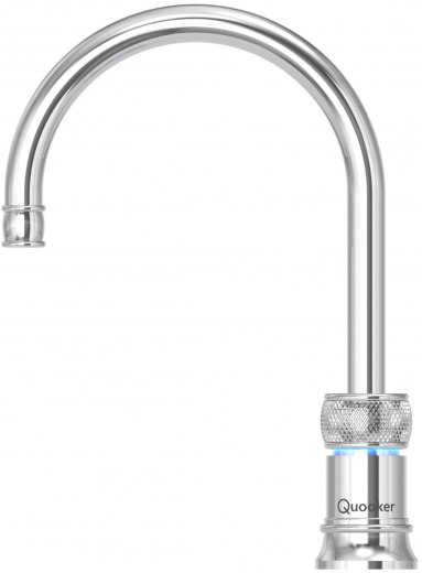 QUOOKER CLASSIC NORDIC Round Festauslauf Chrom Single Tap mit 3 in 1 Funktion und elektronischer Steuerung Nostalgieoptik (CNRCHR) {NUR Armatur}