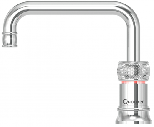 QUOOKER CLASSIC NORDIC Square Festauslauf Chrom Single Tap mit 3 in 1 Funktion und elektronischer Steuerung Nostalgieoptik (CNSCHR) {NUR Armatur}