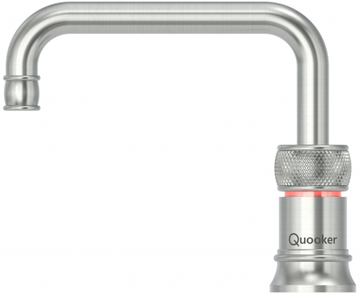 QUOOKER CLASSIC NORDIC Square Festauslauf Voll Edelstahl Single Tap mit 3 in 1 Funktion und elektronischer Steuerung Nostalgieoptik (CNSRVS) {NUR Armatur}